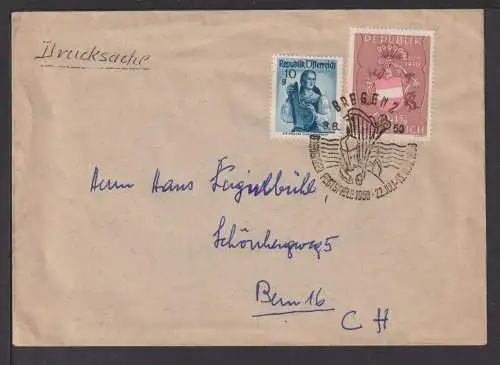 Österreich schöner Drucksachen Auslands Brief SST Bregenz Festspiel Bern Schweiz