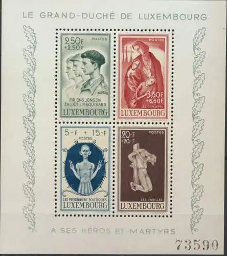 Luxemburg Block 5 Caritas Kriegsgeschädigte Luxus postfrisch MNH Kat. 30,00