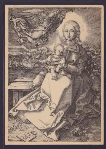 Ansichtskarte Künstlerkarte Albrecht Dürer Gemälde Maria von einem Engel gekrönt