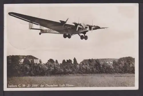 Flugpost Deutsches Reich Junkers G 38 D 2500 Lufthansa Berlin London auf AK