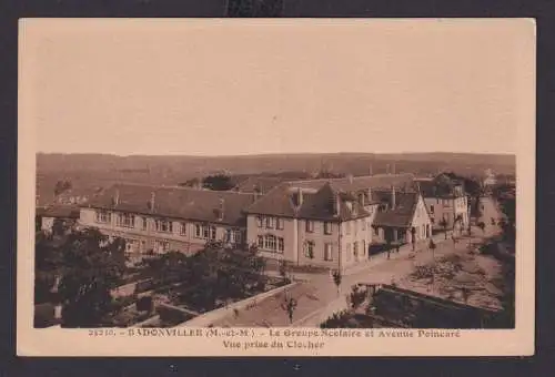 Ansichtskarte Badonviller Frankreich Avenue Poincare Schule Bildung 1940/41