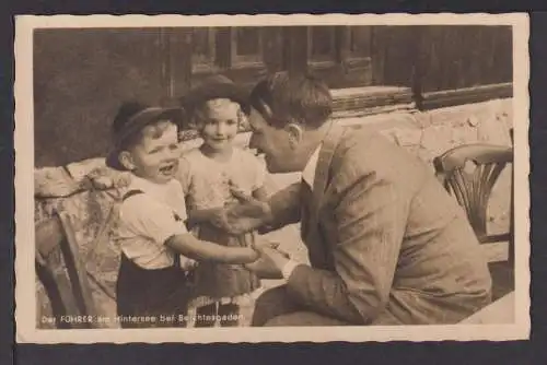 Deutsches Reich Foto Ansichtskarte Hitler mit Kindern am Hintersee Berchtesgaden