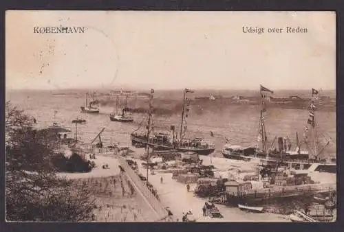 Koppenhagen Ansichtskarte Dänemark Hafen Schiffe Dresden Sachsen