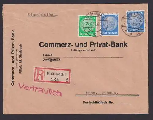 Perfin Lochung Briefmarken Deutsches Reich R Brief Hindenburg Mönchengladbach