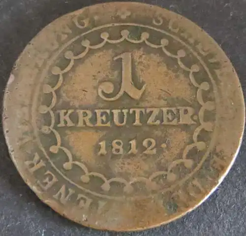 Münze Österreich 1 Kreuzer Franz II. 1812 schön