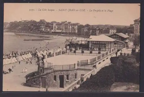 Ansichtskarte Saint Jean de Luz Frankreich Meer Strand Promenade Ortsansicht