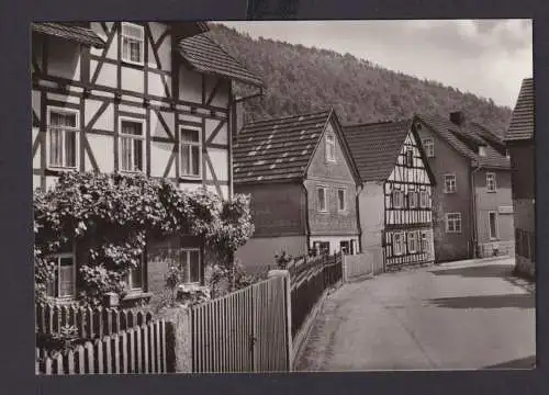 Ansichtskarte Reschwitz Saalfeld Saale Thüringen Hauptstr. Fachwerkhäuser