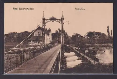 Ansichtskarte Bad Oeynhausen Sielbrücke Boot NRW