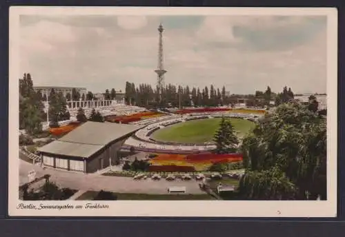 Ansichtskarte Berlin Sommergarten Funkturm nach Recke NRW 09.08.1953