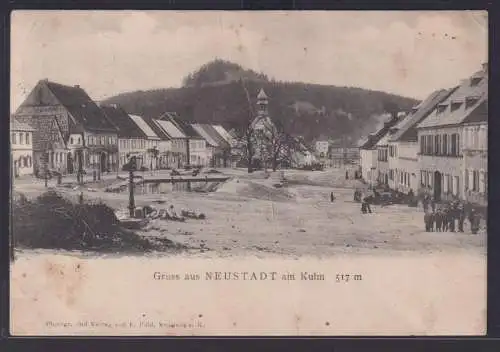 Ansichtskarte Neustadt am Kulm Ortsansicht Teich Berge Bayern nach Speichersdorf