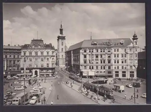 Ansichtskarte Brno Brünn Böhmen Mähren Tschechien Platz d. Freiheit Strassenbahn