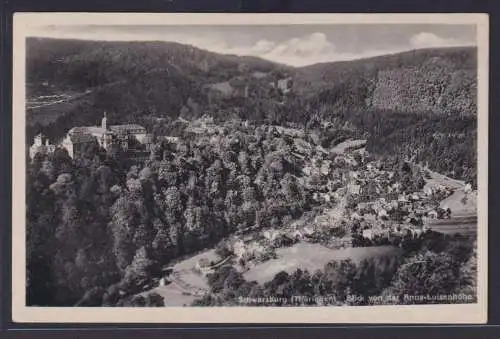 Ansichtskarte Schwarzburg Totalansicht Landschaft Wald Thüringen nach Leipzig