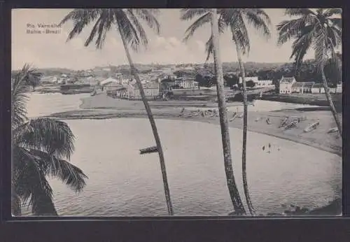 Ansichtskarte Rio Vermelho Brasilien Meer Strand Boote AK ohne Einteilung