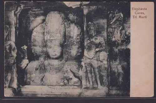 Ansichtskarte Elephanta Höhlen Insel Indien Bildhauerei Hinduismus