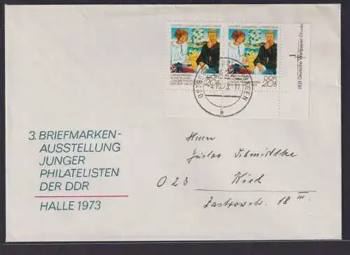 DDR Brief Bogenecke Eckrand Druckvermerk 1884 Briefmarkenausstellung Philatelie