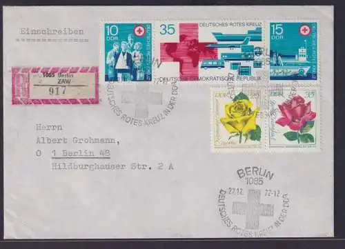 DDR Zusammendruck Rotes Kreuz R Brief Berlin ZAW Sonderstempel nit häufig