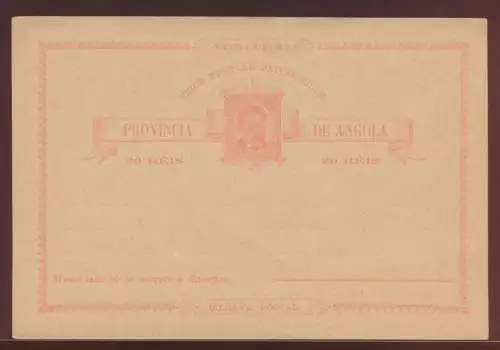 Angola Ganzsache 10 Reis postal stationery King Ludwig I