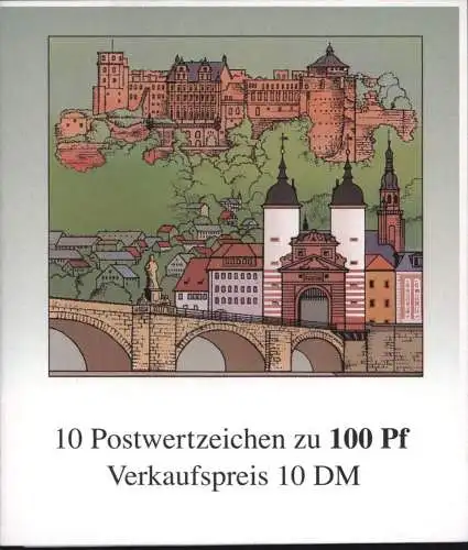 Bundesrepublik Markenheftchen 33 800 Jahre Heidelberg 1996 Luxus postfrisch