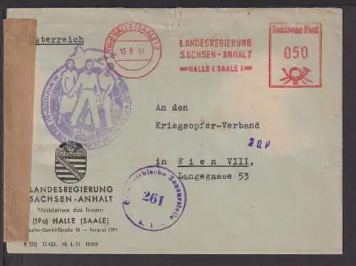 DDR Zensur Brief Landesregierung Sachsen Anhalt AFS Absenderfreistempel