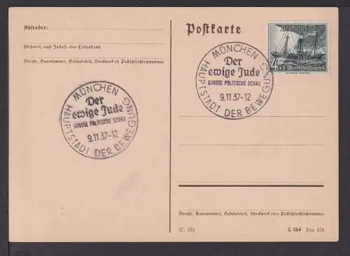 Deutsches Reich Brief SST München Der ewige Jude Grosse politische Schau 9.11.37