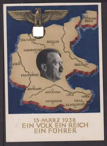 Deutsches Reich Propaganda Ganzsache Ein Volk ein Reich... SST Ostmark Wien