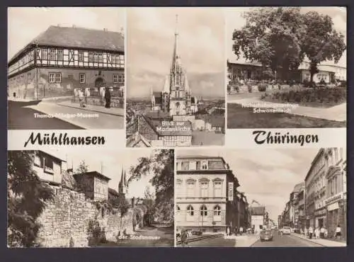 Ansichtskarte Mühlhausen Thüringen Thomas Müntzer Museum Marienkirche Steinweg