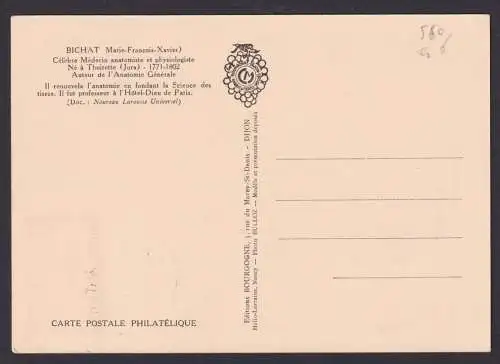 Briefmarken Frankreich 1255 Xavier Bichat Arzt Medizin Rotes Kreuz Ansichtskarte