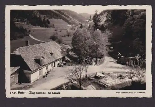 Ansichtskarte Rohr i. Gebirge Österreich Gastronomie Gasthaus Zur Klause n. Wien