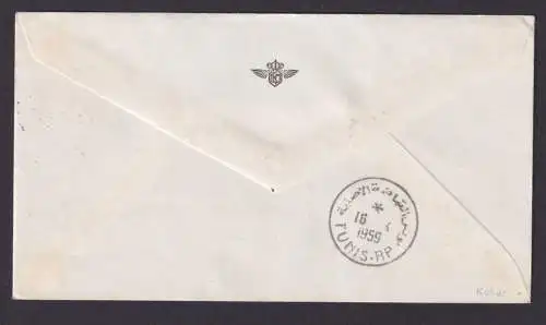 Flugpost Brief Air Mail KLM Amsterdam Niederlande nach Tuinis Tunesien 16.4.1959