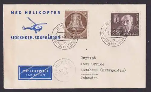 MED Helikopter Flugpost Brief Air Mail Berlin MIF Glocke + Reuter Berlin Sandham