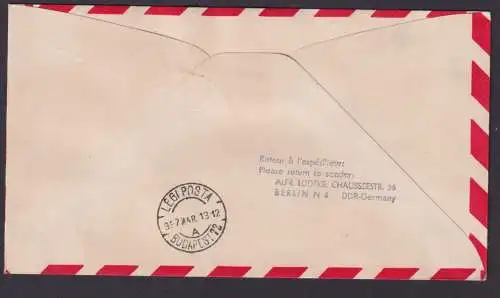 Flugpost Brief Air Mail Sabena Brüssel Budapest Ungarn DDR Zuleitung ab Berlin