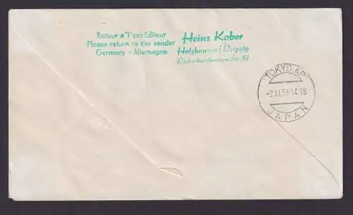 Flugpost Brief Air Mail KLM Erstflug Amsterdam Niederlande Nordpol Tokio Japan