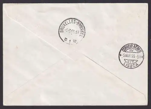 Flugpost Brief Air Mail Sabena Luxemburg Lisbonne Lissabon Brüssel Belgien auf