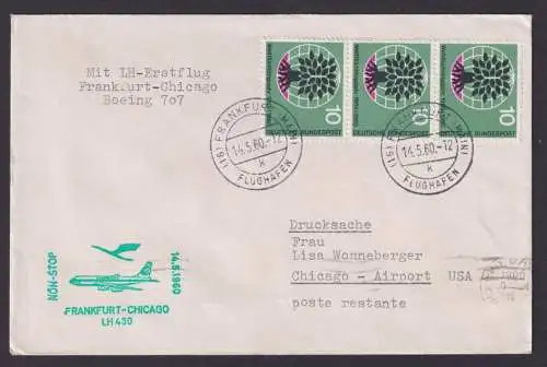 Flugpost Brief Air Mail Bund MEF 326 Lufthansa Erstflug Boeing 707 Frankfurt