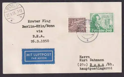 Flugpost Air Mail Berlin guter Flugpost Brief gute Frankatur Goethe + Bauten