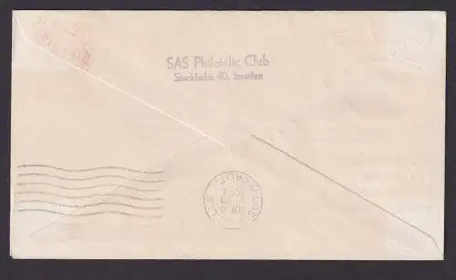 Flugpost Brief Air Mail SAS Erstflug Stockholm Schweden Los Angeles USA