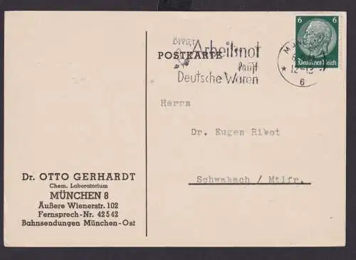 München Bayern Deutsches Reich Drittes Reich Karte SST Brecht Arbeitsnot kauft