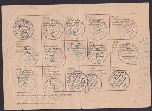 DDR Ostalgie Karl Marx Stadt Ausweis Gebühr 1,- MDM für Postwertzeichen