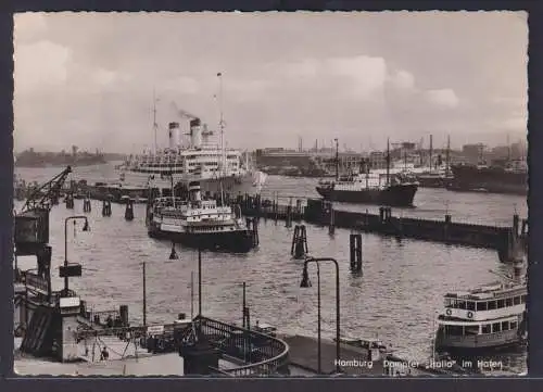 Ansichtskarte Schiff Schifffahrt Seefahrt Marine Dampfer Italia im Hafen