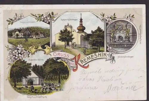 Litho Ansichtskarte Kremesnik Böhmen Mähren Deutsche Ostgebiete Tschechien n.