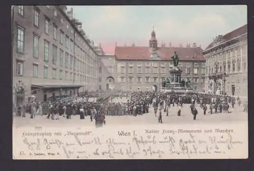 Ansichtskarte Wien Österreich Franzensplatz Denkmal Musik Kaiser Franz Monument