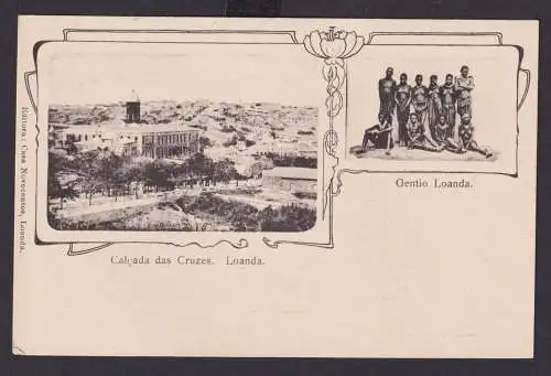 Ansichtkarte Afrika Angola Portugal Kolonien Jugendstil Loanda Hauptstadt