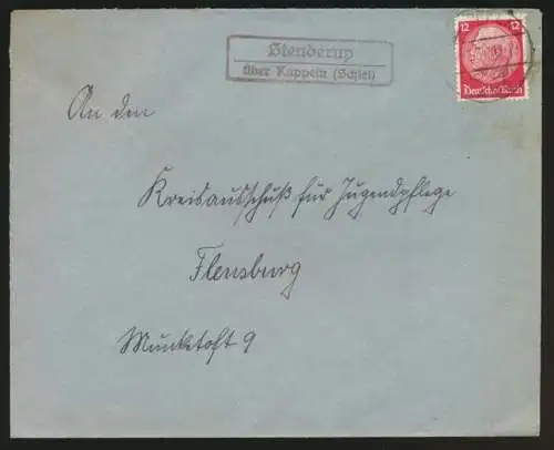 Landpoststempel Stenderup über Kappeln Schlei Schleswig Holstein Deutsches Reich