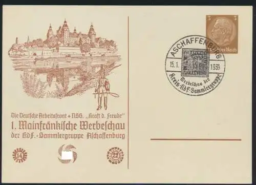 Deutsches Reich Privatganzsache PP 122 D 2 04 Aschaffenburg Postillion KdF