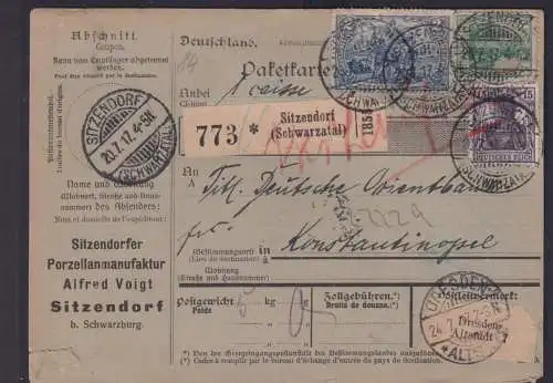 Deutsches Reich Brief Destination Sitzendorf Schwarzatal via Dresden nach