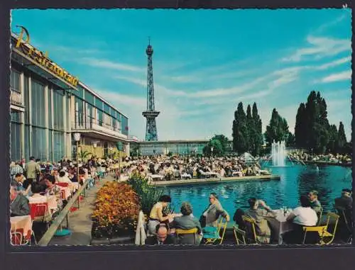 Ansichtskarte Berlin Am Funkturm Rastaurant Gastronomie Teich Springbrunnen