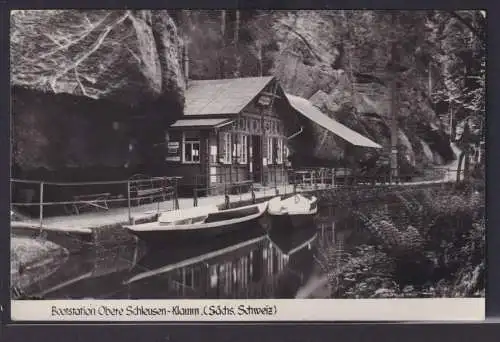 Ansichtskarte Hinterhermsdorf Bastei Obere Schleuse Sachsen Sächsische Schweiz