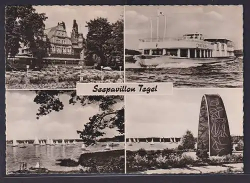 Ansichtskarte Tegel Berlin Seepavillon Segelboote Schiff MS Ernst Reuter Hotel