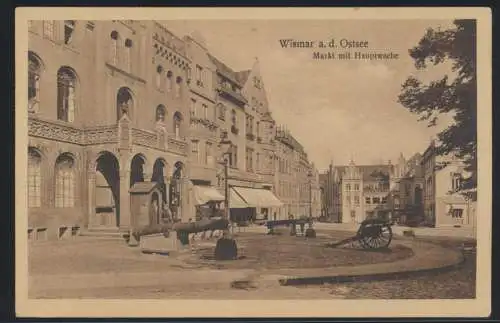 Ansichtskarte Wismar Mecklenburg Ostsee Markt Hauptwache