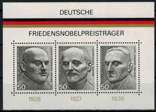 Bund Block 11 Friedensnobelpreisträger tadellos postfrisch